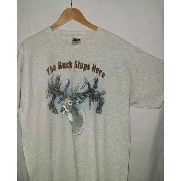 Tultex The Buck Stops Here Short Sleeve Crew Neck T-Shirt Size XL - Picture 4 of 8